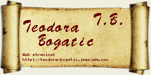 Teodora Bogatić vizit kartica